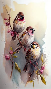 Птички на клон