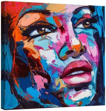 Абстрактно синьо женско лице