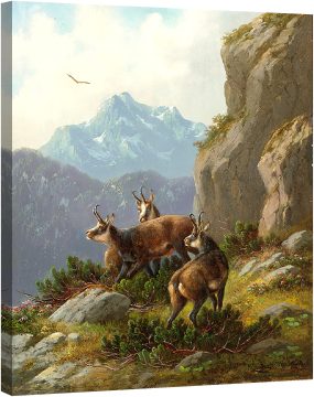 Дива коза в алпийски пейзаж