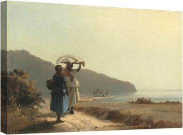 Две жени, разговарящи край морето, Сейнт Томас