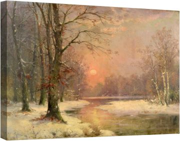 Горски залез през зимата