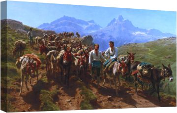 Испански мюлеристи, пресичащи Пиренеите, 1875