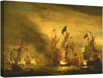 Изгарянето на кралския Джеймс в битката при Солебай, 1665