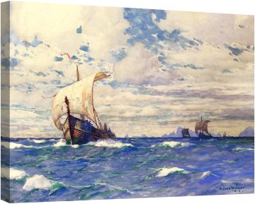 Корабите на викингите край скалистия бряг 1911