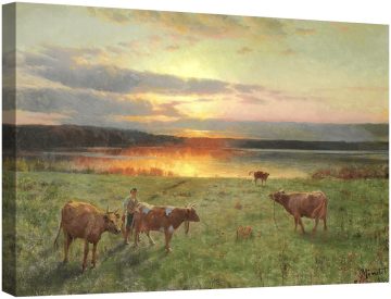 Кравите се прибират у дома за доене 1936