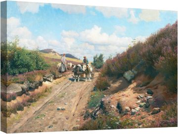 Летен ден - Волска каруца и младо момиче с овце 1913