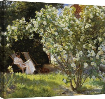 Мари Крьойер, седнала на шезлонга в градината