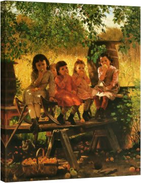 Момиченца хапващи ябълки