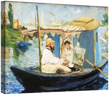 Моне в лодката си 1874