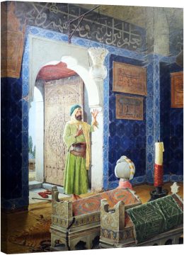 Мъж пред детски гробници в Тюрбе 1903