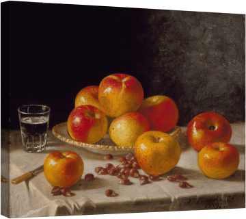 Натюрморт с ябълки и кестени