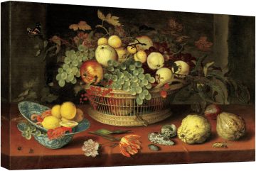 Натюрморт кошница с плодове 11