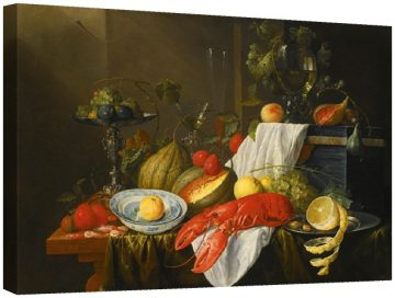 Натюрморт с плодове и омар