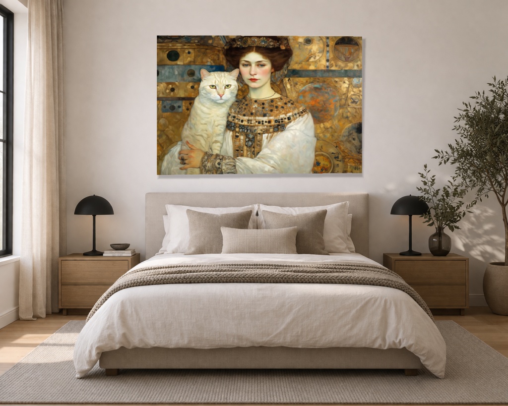 Портрет на жена с котка - Image 3