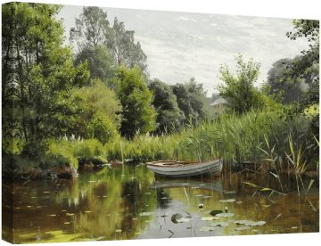 Пейзаж с гребна лодка, на заден план къща 1903