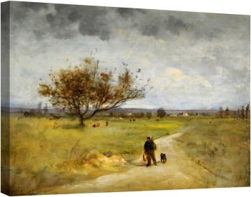 Пейзаж със селянин и куче