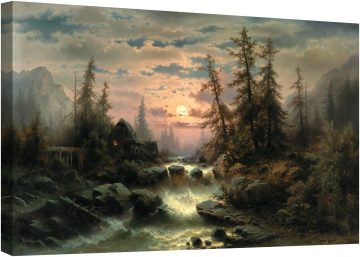 Планински поток на лунна светлина