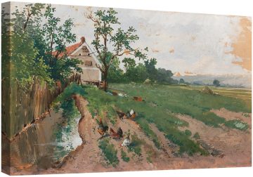 Плевня, влажни ниви и кокошки