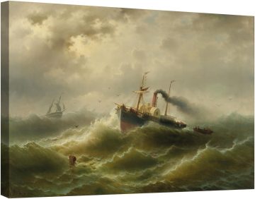 Пароход в буря в Северно море