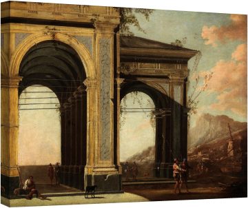 Порт до морето, с лодки и фигури