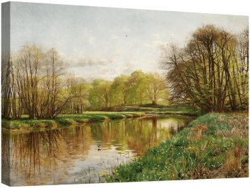 Пролетен ден край реката. Лястовиците хващат насекоми, 1901