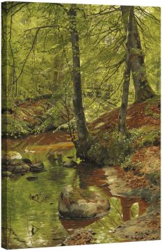 Пролетен ден с новоизникнали анемони и мост над реката 1895