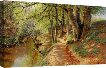 Пролетен ден в гората с нови букови дървета и анемони 1895