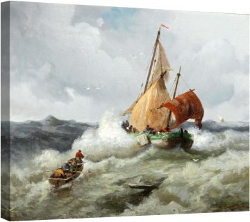 Рибар в бурно море