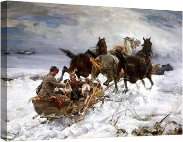 Шейна ,теглена  от коне през зимата