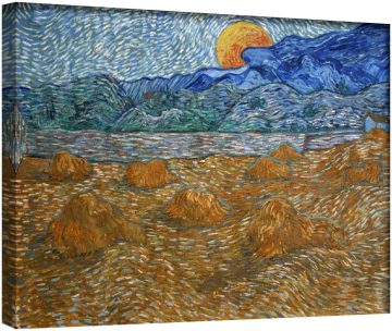 Пейзаж с пшенични снопове