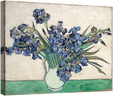 Натюрморт с бяла ваза с ириси