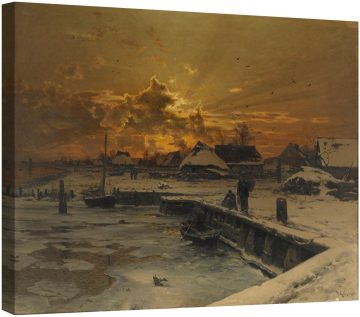 рибарско селище през зимата