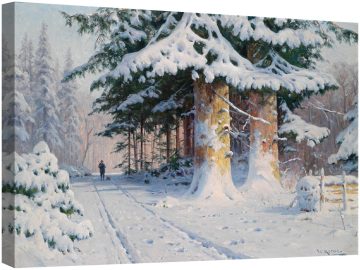 Ловец в зимната гора