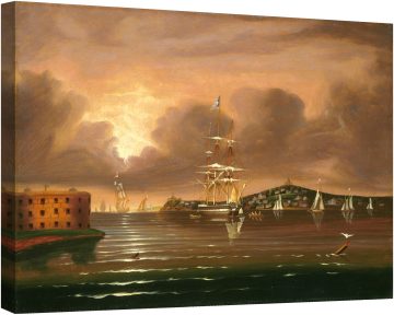 Заплашително небе, заливът на Ню Йорк, средата на 19 век