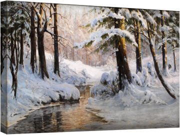 Зимен горски пейзаж с поток