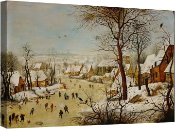 Зимен пейзаж с капан за птици