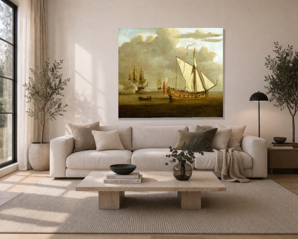 Iahtul englezesc „Portsmouth” la ancora, 1675 - imagine 2
