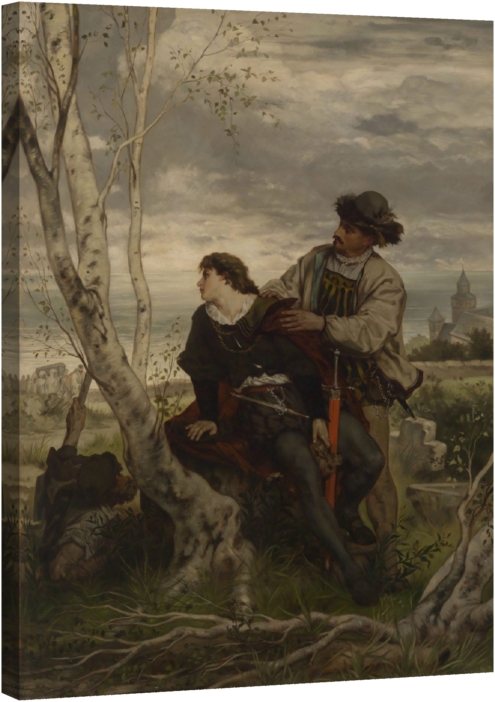 Hamlet și Horatio la mormântul Opheliei