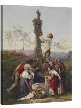 Sătenii decora o capelă pe marginea drumului