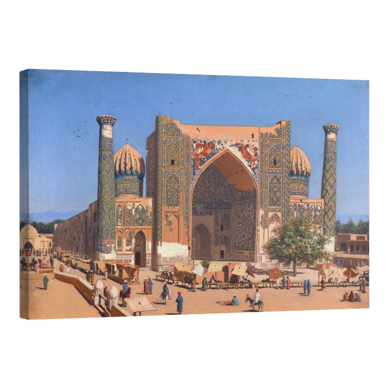 Медресе Шир-Дор на площада в Самарканде