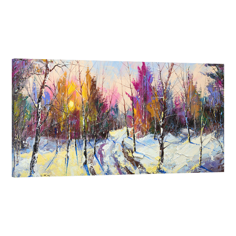 Абстрактен горски пейзаж в лила