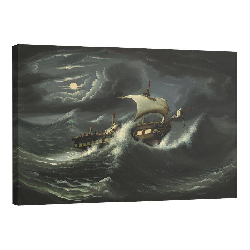 Блъскана от буря фрегата, средата на 19 век