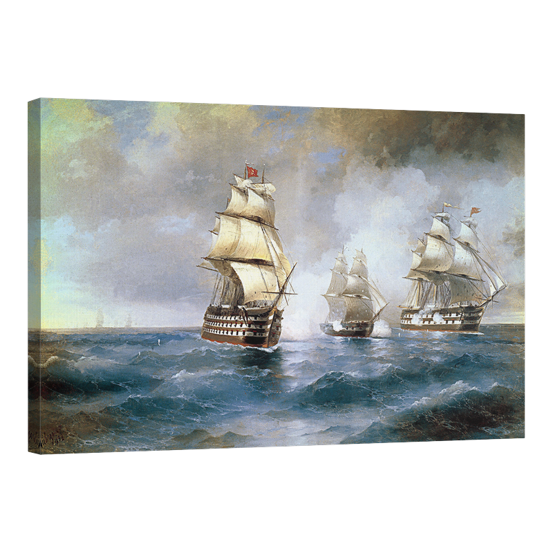 Бриг Меркурий след победата над два турски кораба се среща с руския ескадрон 1892