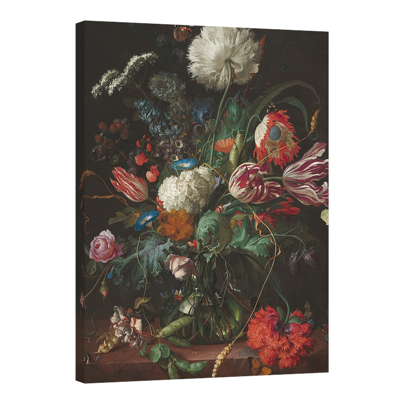 Цветен натюрморт с ваза за цветя