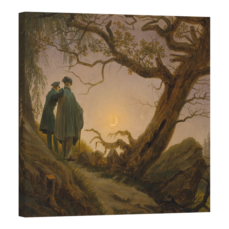 Двама мъже съзерцават луната