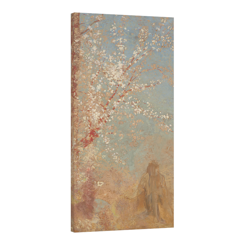 Фигура под цъфнало дърво