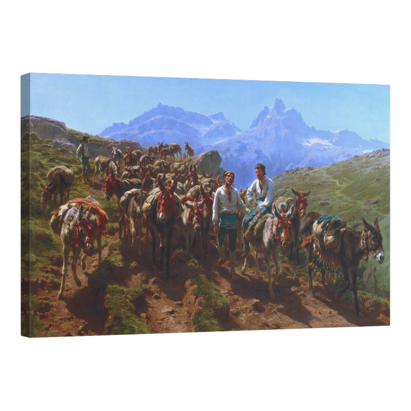 Испански мюлеристи, пресичащи Пиренеите, 1875