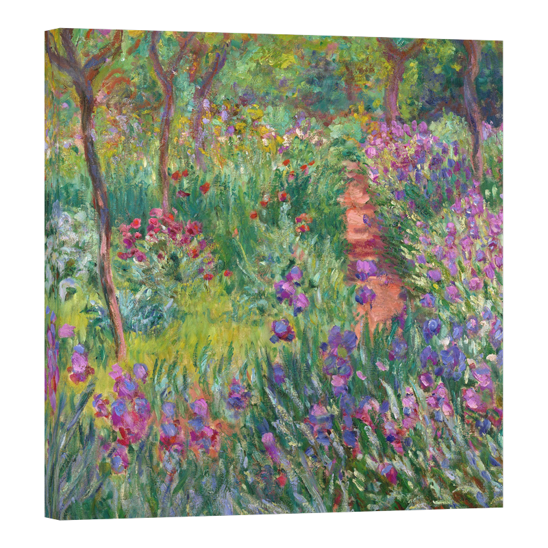 Живерни, градина с ириси