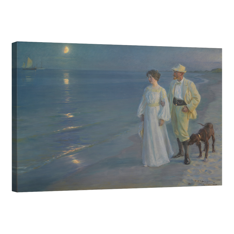 Лятна вечер на плажа в Скаген. Художникът и съпругата му