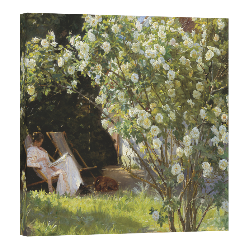 Мари Крьойер, седнала на шезлонга в градината